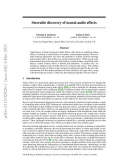 Steerable discovery of neural audio effects