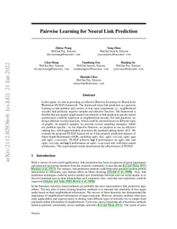 Pairwise Learning for Neural Link Prediction