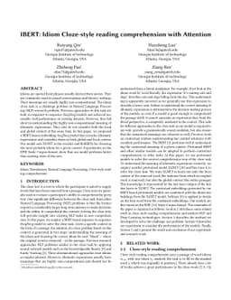 IBERT: Idiom Cloze-style reading comprehension with Attention