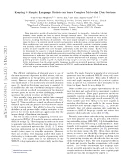Keeping it Simple: Language Models can learn Complex Molecular
  Distributions