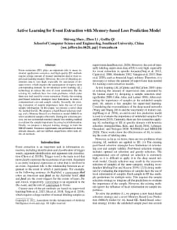 Active Learning for Event Extraction with Memory-based Loss Prediction
  Model