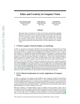 Ethics and Creativity in Computer Vision