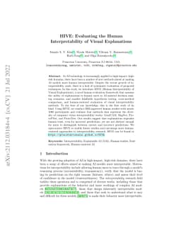HIVE: Evaluating the Human Interpretability of Visual Explanations