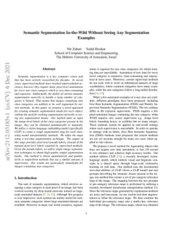 Semantic Segmentation In-the-Wild Without Seeing Any Segmentation
  Examples