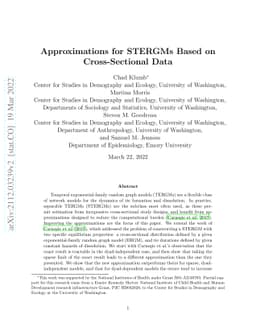 Approximations for STERGMs Based on Cross-Sectional Data