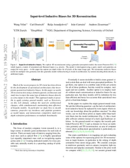 Input-level Inductive Biases for 3D Reconstruction