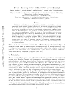 Toward a Taxonomy of Trust for Probabilistic Machine Learning