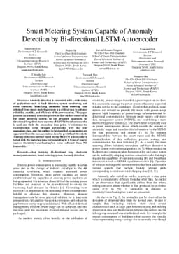 Smart Metering System Capable of Anomaly Detection by Bi-directional
  LSTM Autoencoder