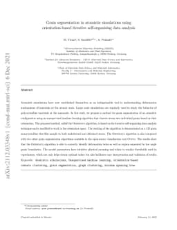 Grain segmentation in atomistic simulations using orientation-based
  iterative self-organizing data analysis