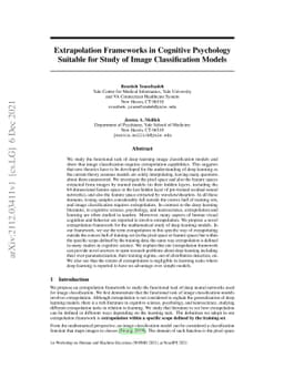 Extrapolation Frameworks in Cognitive Psychology Suitable for Study of
  Image Classification Models