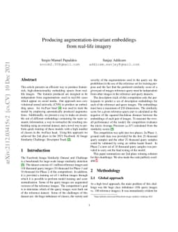 Producing augmentation-invariant embeddings from real-life imagery