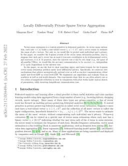Locally Differentially Private Sparse Vector Aggregation
