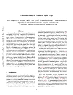 Location Leakage in Federated Signal Maps