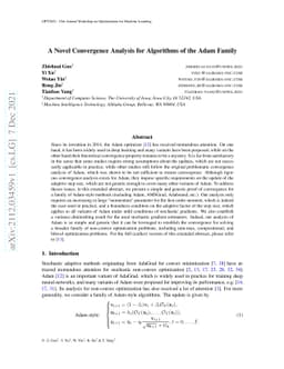 A Novel Convergence Analysis for Algorithms of the Adam Family