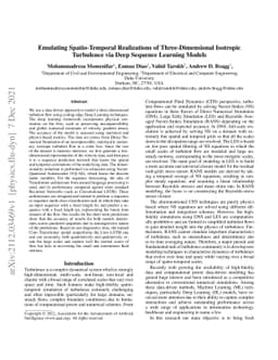 Emulating Spatio-Temporal Realizations of Three-Dimensional Isotropic
  Turbulence via Deep Sequence Learning Models