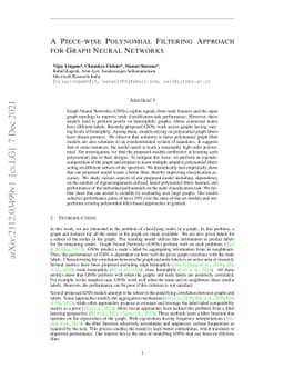 A Piece-wise Polynomial Filtering Approach for Graph Neural Networks