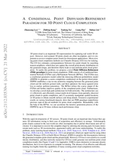 A Conditional Point Diffusion-Refinement Paradigm for 3D Point Cloud
  Completion