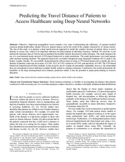 Predicting the Travel Distance of Patients to Access Healthcare using
  Deep Neural Networks