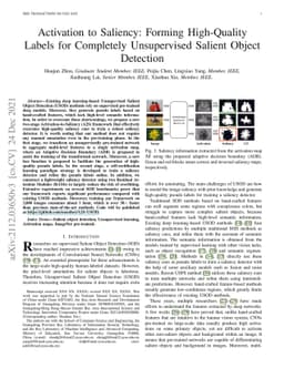 Activation to Saliency: Forming High-Quality Labels for Completely
  Unsupervised Salient Object Detection