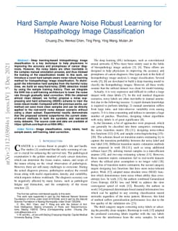 Hard Sample Aware Noise Robust Learning for Histopathology Image
  Classification