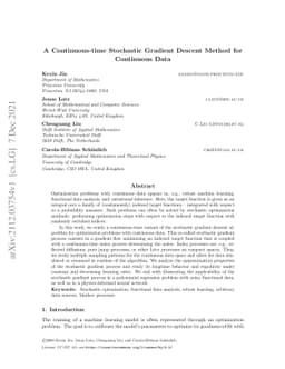 A Continuous-time Stochastic Gradient Descent Method for Continuous Data