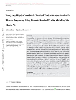 Analyzing Highly Correlated Chemical Toxicants Associated with Time to
  Pregnancy Using Discrete Survival Frailty Modeling Via Elastic Net