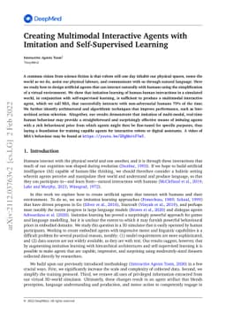 Creating Multimodal Interactive Agents with Imitation and
  Self-Supervised Learning