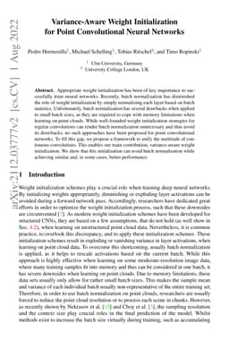 Variance-Aware Weight Initialization for Point Convolutional Neural
  Networks