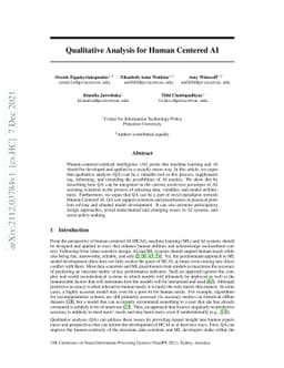 Qualitative Analysis for Human Centered AI