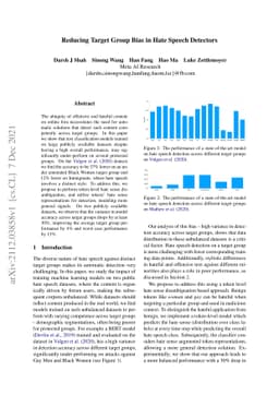 Reducing Target Group Bias in Hate Speech Detectors