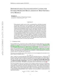 Differentiable Gaussianization Layers for Inverse Problems Regularized
  by Deep Generative Models