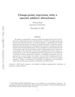 Change-point regression with a smooth additive disturbance