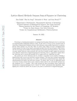Lattice-Based Methods Surpass Sum-of-Squares in Clustering