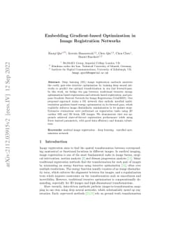Embedding Gradient-based Optimization in Image Registration Networks