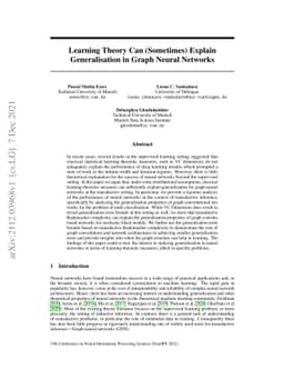 Learning Theory Can (Sometimes) Explain Generalisation in Graph Neural
  Networks