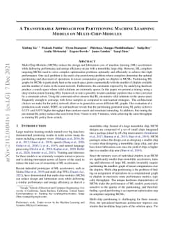 A Transferable Approach for Partitioning Machine Learning Models on
  Multi-Chip-Modules