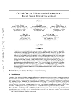 GreenPCO: An Unsupervised Lightweight Point Cloud Odometry Method