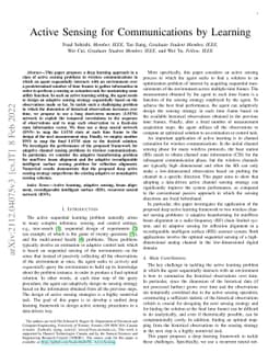 Active Sensing for Communications by Learning