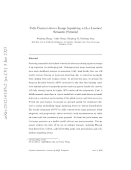 Fully Context-Aware Image Inpainting with a Learned Semantic Pyramid