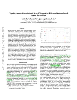 Topology-aware Convolutional Neural Network for Efficient Skeleton-based
  Action Recognition