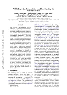 VIRT: Improving Representation-based Models for Text Matching through
  Virtual Interaction