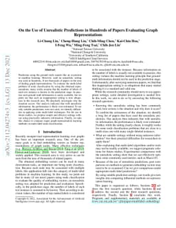 On the Use of Unrealistic Predictions in Hundreds of Papers Evaluating
  Graph Representations