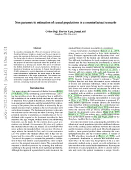 Non parametric estimation of causal populations in a counterfactual
  scenario