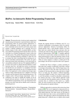 iRoPro: An interactive Robot Programming Framework