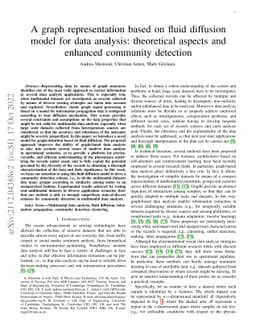 A graph representation based on fluid diffusion model for data analysis:
  theoretical aspects and enhanced community detection
