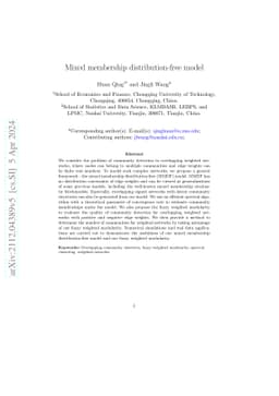 Mixed membership distribution-free model