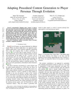 Adapting Procedural Content Generation to Player Personas Through
  Evolution