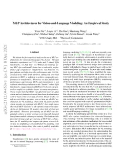 MLP Architectures for Vision-and-Language Modeling: An Empirical Study