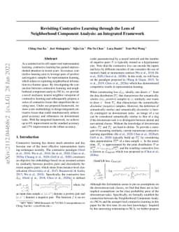 Revisiting Contrastive Learning through the Lens of Neighborhood
  Component Analysis: an Integrated Framework