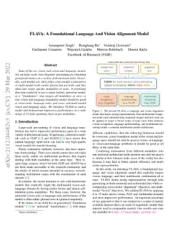 FLAVA: A Foundational Language And Vision Alignment Model